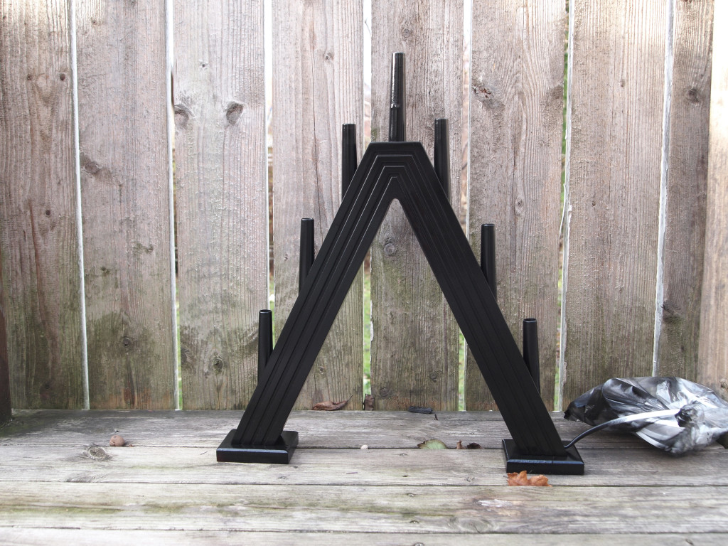 diy svart adventsljusstake