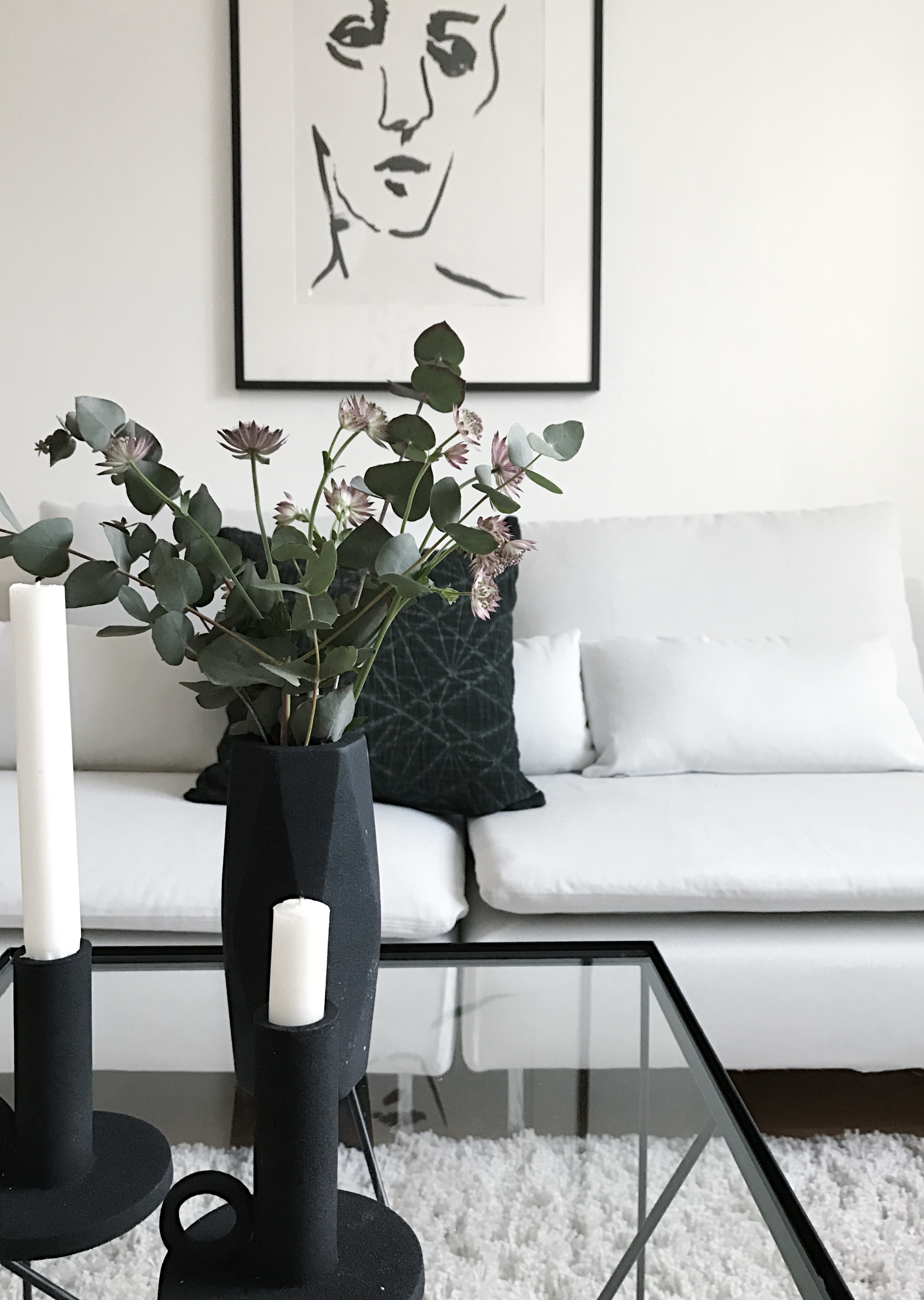 Homestyling vit soffa ikea